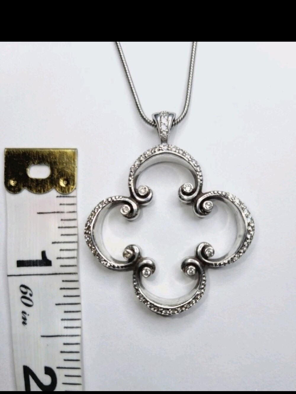 Brighton Toledo Mido Reversible Swarovski Crystal Quatrefoil Pendant Necklace - Picture 7 of 9